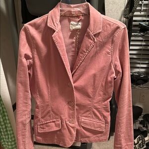 American Eagle Outfitters Women's Pink Blazer Jacket